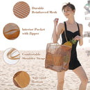 2 pcs Pink Casual Mesh Tote Bag - Shoulder Bag for Beach & Travel 35x17x37cm