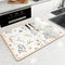 2 PCS Orange flowers Kitchen Drying Mat - Super Absorbent Dish & Cup Drainer Pad 30x40cm