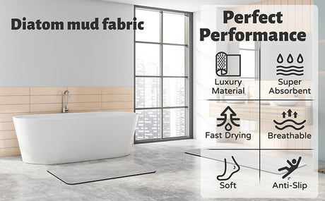 2 pcs Black and white geometric pattern Quick-Dry Absorbent Non-Slip Bath Rug for Bathroom, Kitchen & Entryway 40x60cm