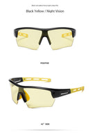 2 pcs Outdoor Sports Sunglasses - UV Protection HD Lenses for Cycling, Boating, Fishing(Black and yellow frame night vision film)