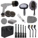 (Drill not included)Car Cleaning Supplies - Complete Auto Detail Brush Set for Interior, Exterior, Wheels & Tires - Power Scrubber Drill Brush Kit Included