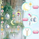 (Style 1) 4 pcs Crystal Wind Chimes-Sun Catcher Star Moon Dream Catcher for Window 30cm