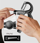 Black 5-Piece Hand Grip Strength Training Set – Adjustable Grip Exerciser, Silicone Grip Rings & Grip Ball