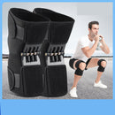 1 Pair Black Adjustable Knee Brace Support with Spring Booster – Patella Stabilizer for Squats, Hiking, and Outdoor Sports