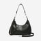 Black Women's Trendy PU Leather Shoulder Bag - Fashionable Underarm Hobo Bag with Adjustable Strap