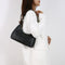 Black Women's Trendy PU Leather Shoulder Bag - Fashionable Underarm Hobo Bag with Adjustable Strap