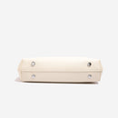 Off White Women's Trendy PU Leather Shoulder Bag - Fashionable Underarm Hobo Bag with Adjustable Strap