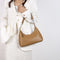 Brown Women's Trendy PU Leather Shoulder Bag - Fashionable Underarm Hobo Bag with Adjustable Strap