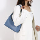 Blue Women's Trendy PU Leather Shoulder Bag - Fashionable Underarm Hobo Bag with Adjustable Strap