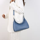 Blue Women's Trendy PU Leather Shoulder Bag - Fashionable Underarm Hobo Bag with Adjustable Strap