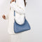 Blue Women's Trendy PU Leather Shoulder Bag - Fashionable Underarm Hobo Bag with Adjustable Strap