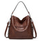 Khaki Spacious & Stylish  PU Leather Tote Bag -  Versatile Shoulder/Crossbody