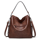 Black Spacious & Stylish  PU Leather Tote Bag -  Versatile Shoulder/Crossbody