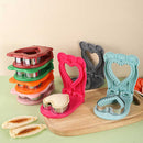 3 Pcs Green Heart Sandwich Maker Sealer - DIY Toast Pocket Bread Cutter & Sealer Mold (PP + 304 Stainless Steel)