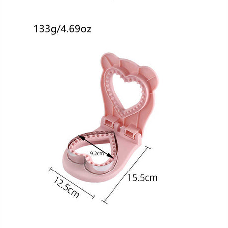 3 Pcs Orange Heart Sandwich Maker Sealer - DIY Toast Pocket Bread Cutter & Sealer Mold (PP + 304 Stainless Steel)