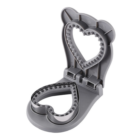 3 Pcs Grey Heart Sandwich Maker Sealer - DIY Toast Pocket Bread Cutter & Sealer Mold (PP + 304 Stainless Steel)