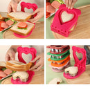 3 Pcs Blue Heart Sandwich Maker Sealer - DIY Toast Pocket Bread Cutter & Sealer Mold (PP + 304 Stainless Steel)