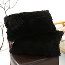 Black Faux Fur Pillowcase Set - Crystal Velvet Plush Throw Pillow Covers, Bedding Accent (50x70cm, Pair)