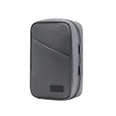 Grey Premium PU Leather Multi-Functional Travel Cable Organizer - Waterproof Digital Storage Pouch
