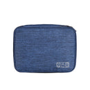 Dark Blue Durable Three-Layer Earphone & Digital Organizer - Waterproof Cosmetic & Cable Storage Pouch(Photography props not included, only the bag)