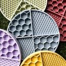 2 Pcs Yellow Honeycomb Pet Slow Feeder Bowl - Anti-Choke Silicone Lick Mat with Suction for Dogs
