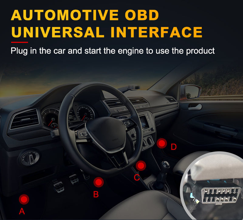 Black and Red OBD2 Scanner Car Diagnostic Tool - Engine Fault Code Reader