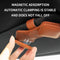 2 Pcs Orange Car Sun Visor Glasses Holder Clip with Dual Magnetic Clamps - PU Leather, Anti-Slip, and Multi-Functional Storage