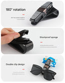 6 Pcs White Luxury Rhinestone Car Sun Visor Glasses Clip - Multi-Functional, 180° Rotatable, ABS Material