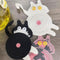 4 Pcs Grey And White Cute Cat Butt Knitted Coaster - Lightweight Crochet Drink Mat, 15x10cm