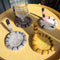 2 Pcs Brown Handmade Wool Felt Cat Coasters - Cute Tiger Design, Heat-Resistant Table Mats