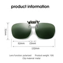2 Pcs Green Polarized Clip-On Sunglasses - Day & Night Use, Frameless Polygon Design for Fishing & Driving