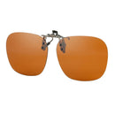 2 Pcs Brown Polarized Clip-On Sunglasses - Day & Night Use, Frameless Polygon Design for Fishing & Driving