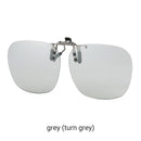 2 Pcs Grey Polarized Clip-On Sunglasses - Day & Night Use, Frameless Polygon Design for Fishing & Driving