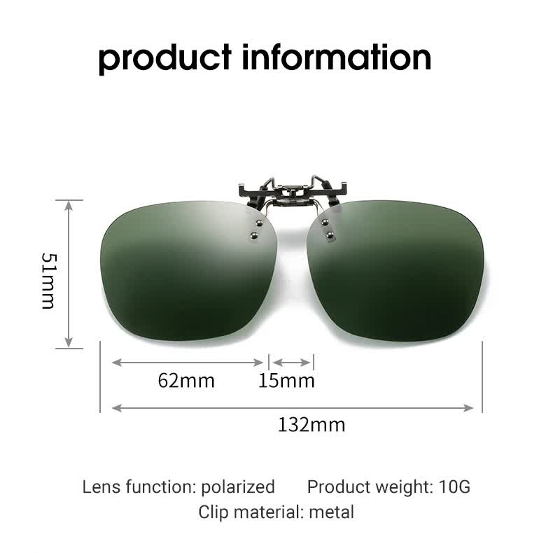 2 Pcs Night Vision Yellow Polarized Clip-On Sunglasses - Day & Night Use, Frameless Polygon Design for Fishing & Driving
