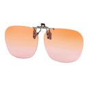 2 Pcs Brown-Pink Gradient Polarized Clip-On Sunglasses - Day & Night Use, Frameless Polygon Design for Fishing & Driving