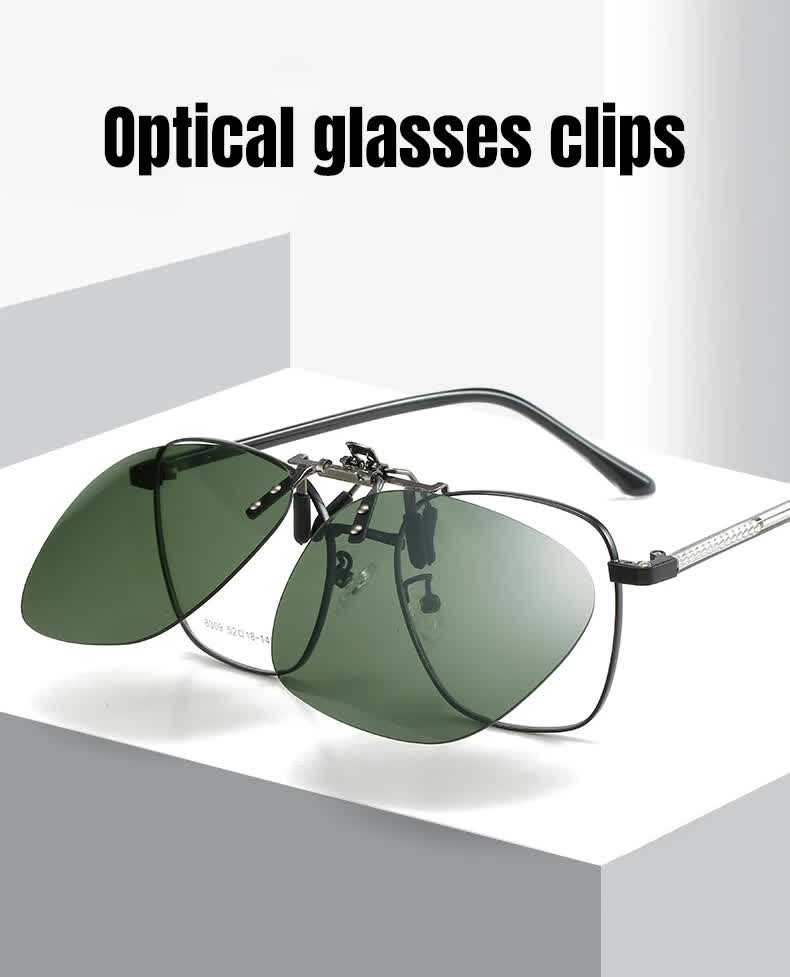 2 Pcs Pink Polarized Clip-On Sunglasses - Day & Night Use, Frameless Polygon Design for Fishing & Driving