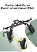 2 Pcs Pink Polarized Clip-On Sunglasses - Day & Night Use, Frameless Polygon Design for Fishing & Driving