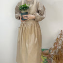 Beige Cotton Waterproof Artisan Apron - 100x85cm, Stylish Cross-Back Design, Ideal for Kitchen & Floral Work