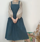 Beige Cotton Waterproof Artisan Apron - 100x85cm, Stylish Cross-Back Design, Ideal for Kitchen & Floral Work