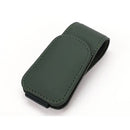 2 Pcs Green PU Leather Car Visor Sunglasses Holder - Multi-Functional Clip for Glasses, Cards & Tickets, 9.5x4.5cm
