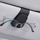 2 Pcs Red PU Leather Car Visor Sunglasses Holder - Multi-Functional Clip for Glasses, Cards & Tickets, 9.5x4.5cm
