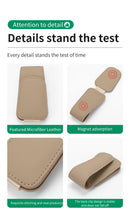 2 Pcs Red PU Leather Car Visor Sunglasses Holder - Multi-Functional Clip for Glasses, Cards & Tickets, 9.5x4.5cm