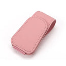 2 Pcs Pink PU Leather Car Visor Sunglasses Holder - Multi-Functional Clip for Glasses, Cards & Tickets, 9.5x4.5cm