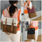 Black And Brown Canvas Tote Bag for Women - Multi-Use Shoulder Handbag & Backpack, Large Capacity, 30x10x40cm