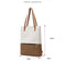 Beige And Brown Canvas Tote Bag for Women - Multi-Use Shoulder Handbag & Backpack, Large Capacity, 30x10x40cm