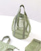 Green Lightweight Mesh Drawstring Beach Bag - Portable Travel Organizer for Toiletries and Essentials