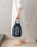 Purple Lightweight Mesh Drawstring Beach Bag - Portable Travel Organizer for Toiletries and Essentials