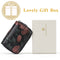 Black Background With Silver Roses Floral Embossed Genuine Leather Card Holder - Large Capacity 10 Card Slots, RFID Blocking, Double Zipper Coin Pouch