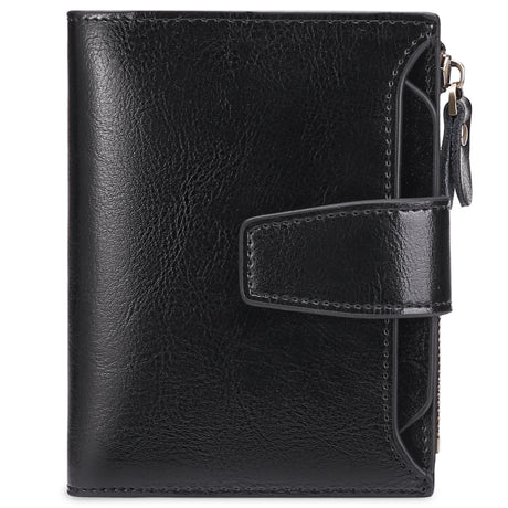 Black Premium Genuine Leather RFID Blocking Women's Wallet - Lightweight, Multi-Functional, and Stylish