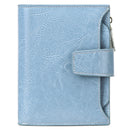 Light Blue Premium Genuine Leather RFID Blocking Women's Wallet - Lightweight, Multi-Functional, and Stylish